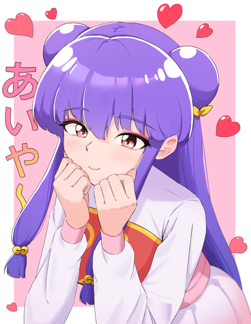 1girl, bell, bow, chinese_clothes, hair_bell, hair_bow, hair_ornament, heart