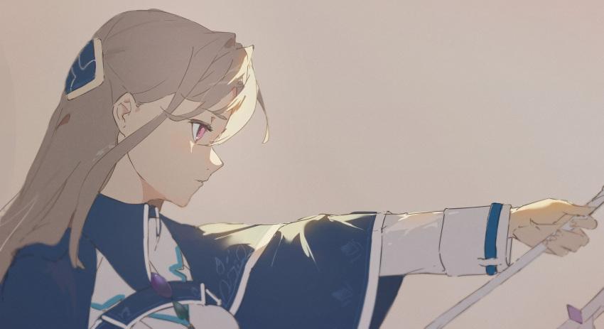 1girl, absurdres, blonde_hair, blue_cape, breasts, cape, capelet, guratanchikin