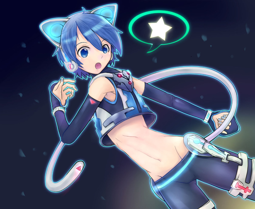 1boy, animal_ears, bad_id, blue_eyes, blue_hair, cat_ears, cat_tail, catboy