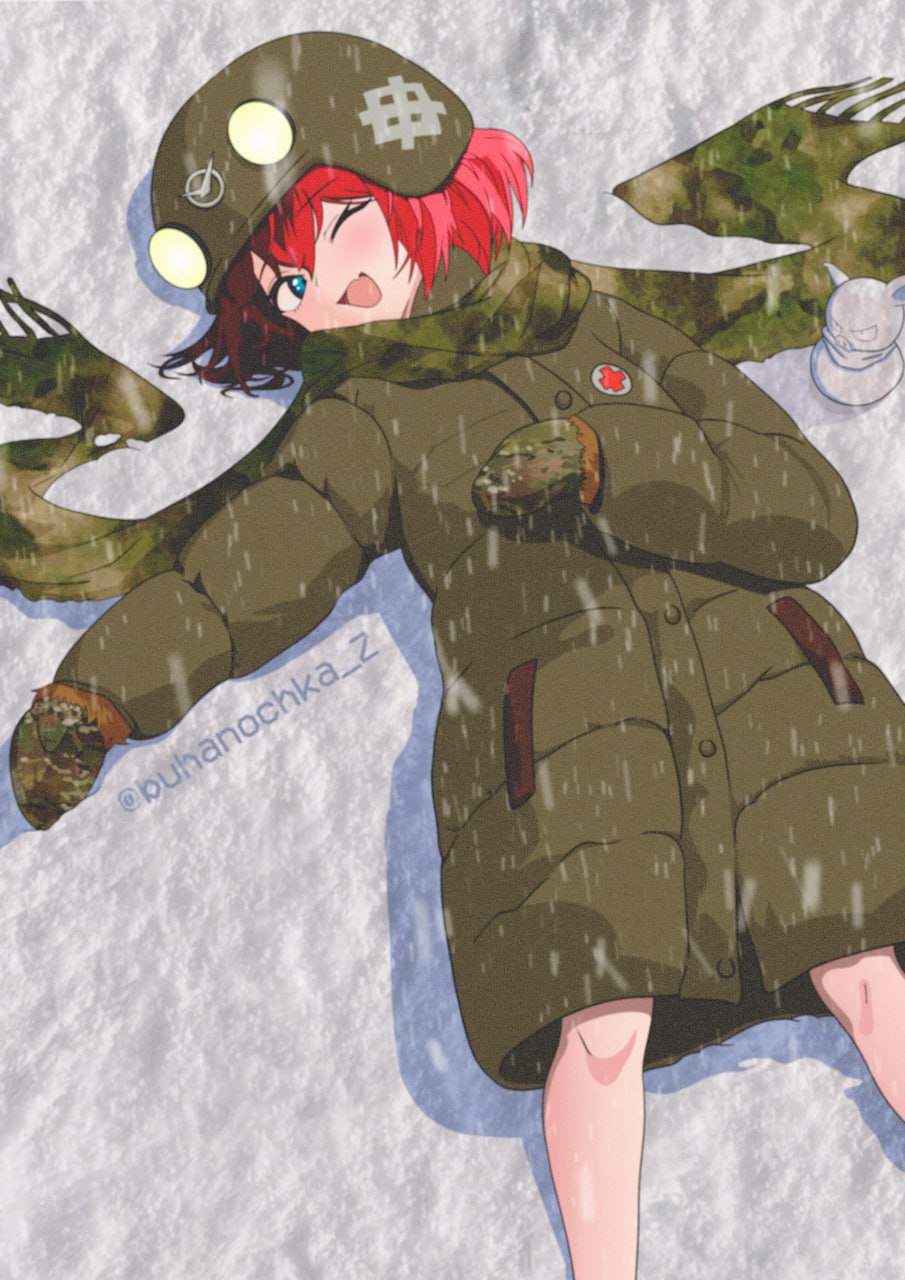 artist_name, bare_legs, blue_eyes, brown_coat, buhanka-chan, buhanochka_z, buttons, calves