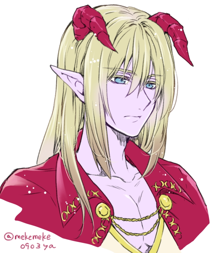 1boy, androgynous, azbar_(dragon_quest), blonde_hair, blue_eyes, cape, closed_mouth, colored_eyelashes
