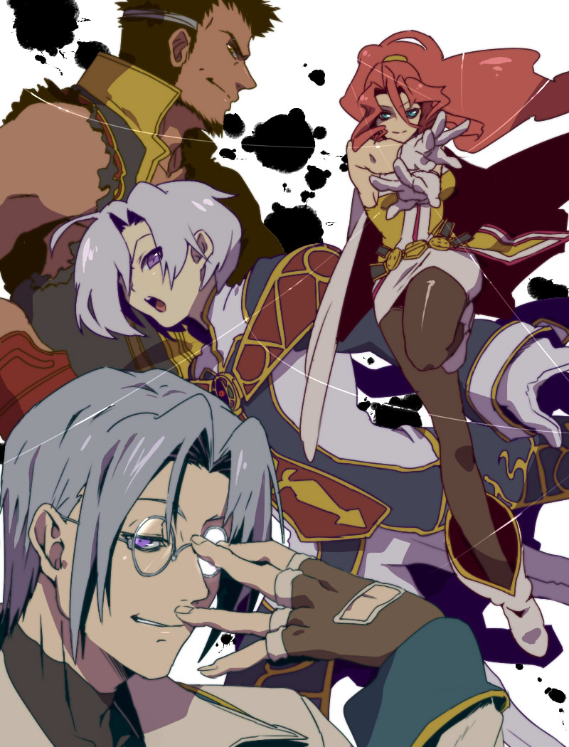3boys, ahoge, antenora_victora, antenora_victoria, belt, blue_eyes, brown_hair, caina
