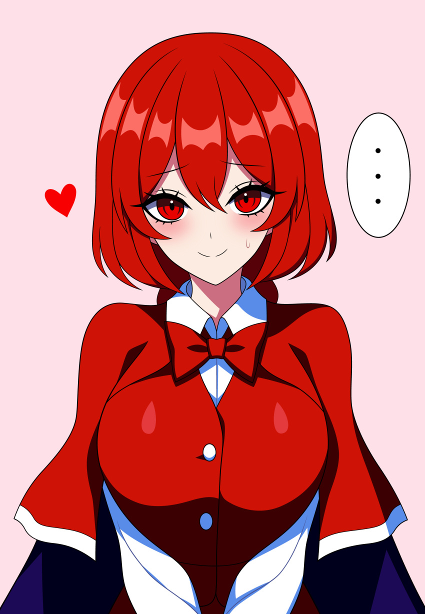 ..., 1girl, absurdres, bow, bowtie, breasts, capelet, collared_shirt