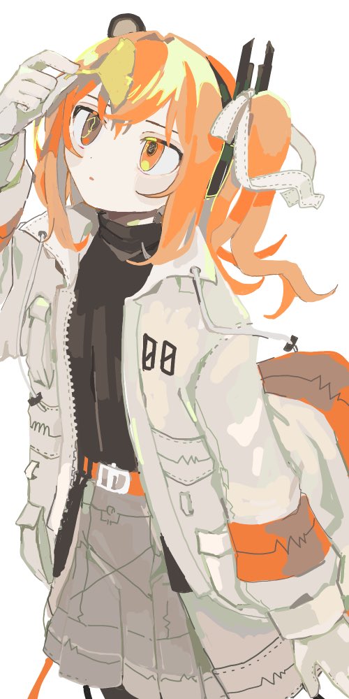 1girl, a.i._voice, adachi_rei, belt, belt_pouch, black_shirt, blush, cowboy_shot