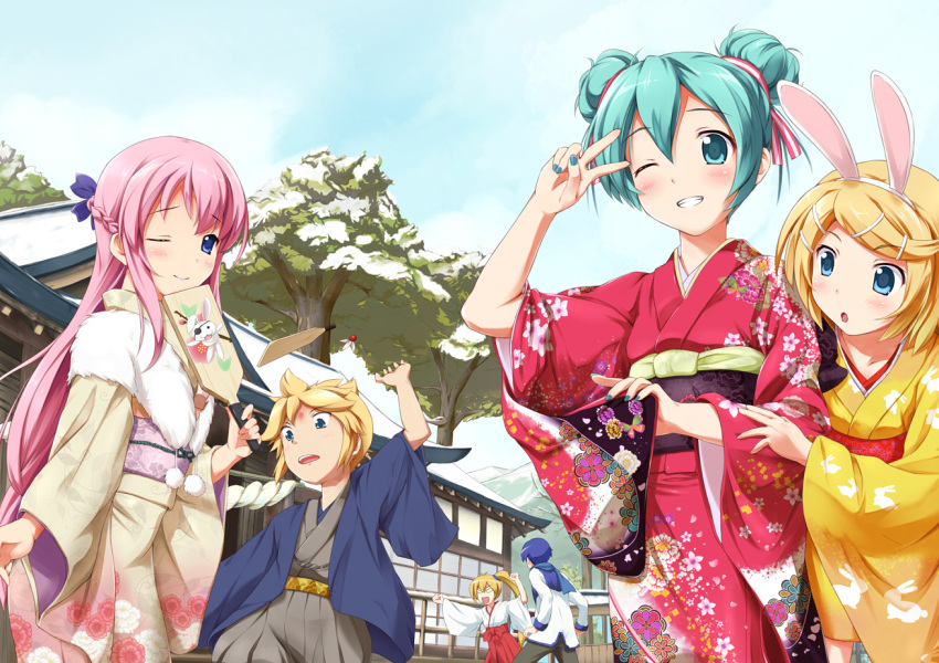 :o, animal_ears, aqua_eyes, aqua_hair, blue_eyes, braid, bunny_ears, eyepatch