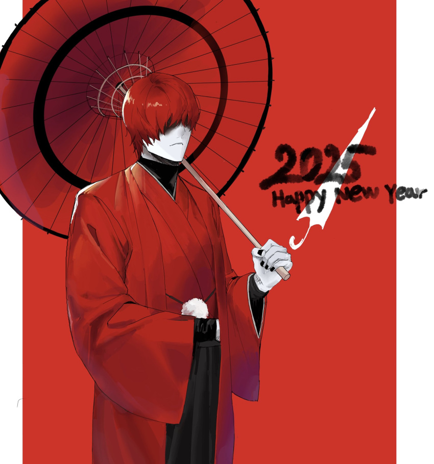 1boy, 2025, black_nails, closed_mouth, coat, cowboy_shot, dated, dubu_dddd