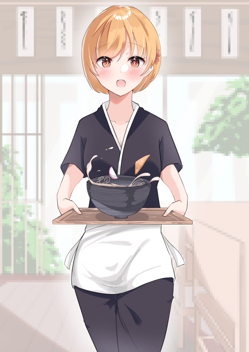 1girl, akitsune_kon, anima_yell!, black_kimono, japanese, japanese_clothes, kimono, orange_eyes