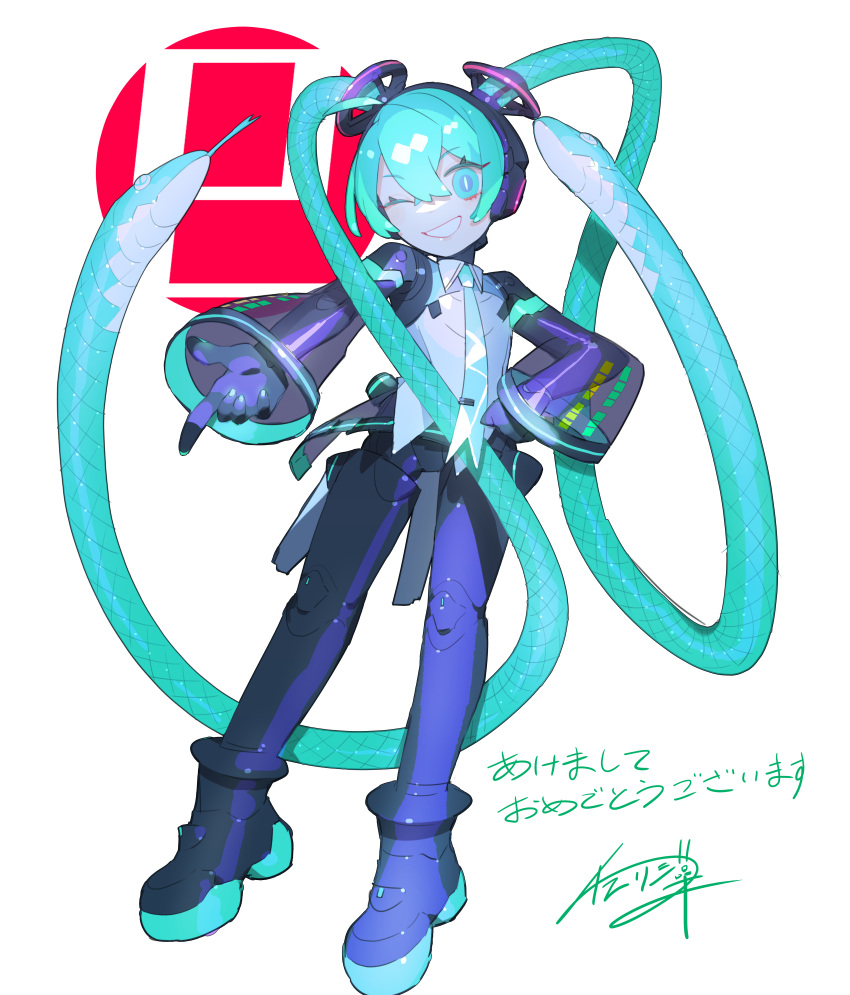 1girl, absurdres, akeome, cable_hair, cheri_zao, chinese_zodiac, commentary, detached_sleeves