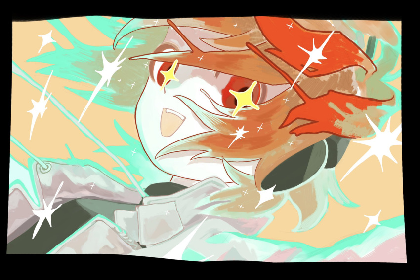 +_+, 1girl, a.i._voice, adachi_rei, aruun, black_border, black_shirt, border