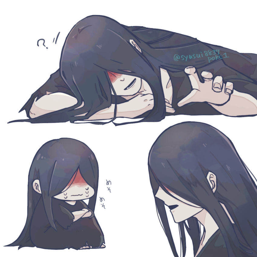 1boy, black_hair, black_kimono, blood, blood_on_face, commentary_request, crying, facing_viewer