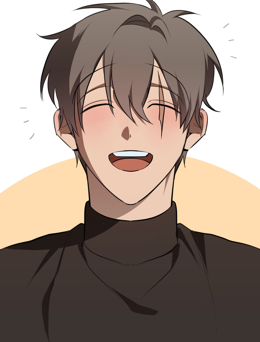 1boy, absurdres, alien_stage, black_shirt, brown_hair, closed_eyes, commentary_request, highres