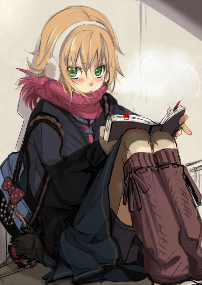 bad_id, bag, bike_shorts, blush, book, brown_hair, casual, character_doll