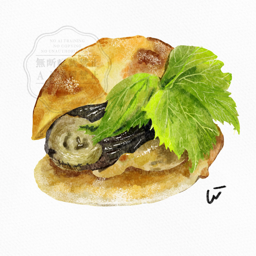 artist_name, bread, commentary_request, cream, eggplant, food, food_focus, highres