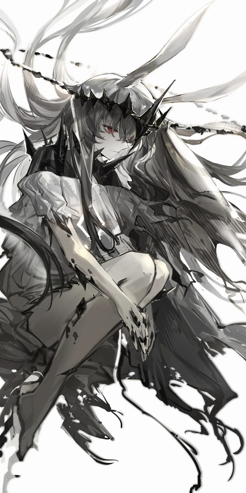 1girl, absurdres, amiya_(arknights), amiya_(demon_king)_(arknights), animal_ears, arknights, black_veil, chinese_commentary