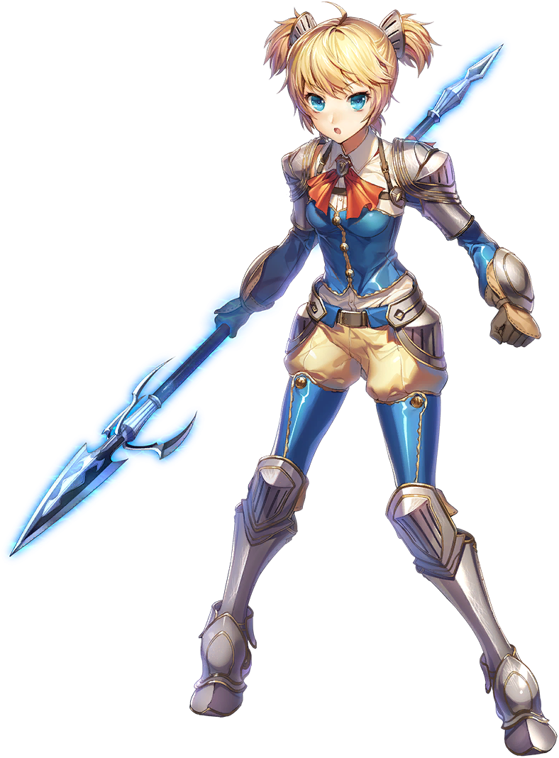 1girl, armor, artist_request, bad_source, belt, blonde_hair, blue_eyes, breasts
