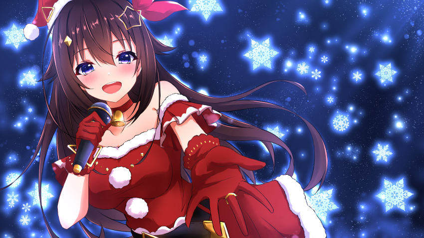 1girl, alternate_costume, bell, belt, black_belt, blush, choker, diamond_hair_ornament
