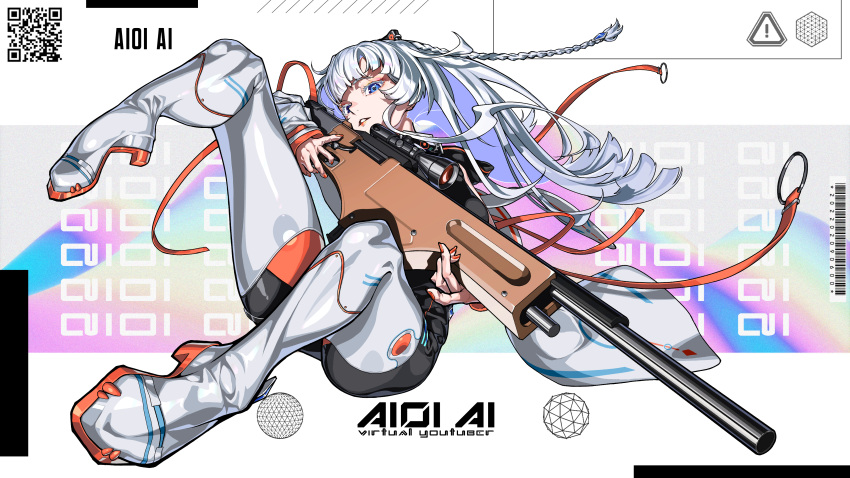 1girl, absurdres, bar_censor, blue_eyes, censored, character_request, colored_inner_hair, commentary