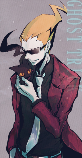 blonde_hair, capcom, cat, cat_(ghost_trick), doro33, formal, ghost_trick, jacket
