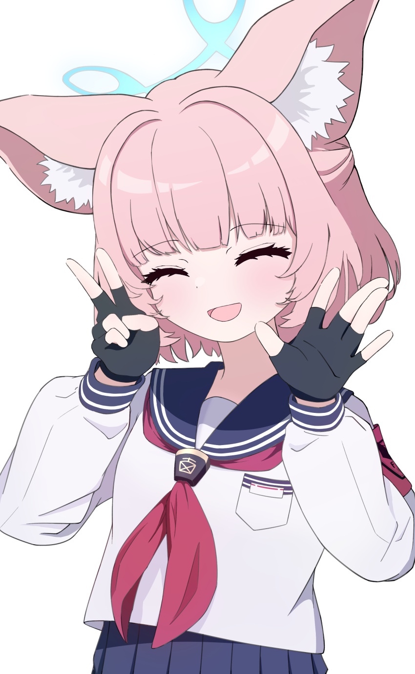 1girl, absurdres, animal_ear_fluff, animal_ears, armband, blue_archive, blue_halo, blue_sailor_collar