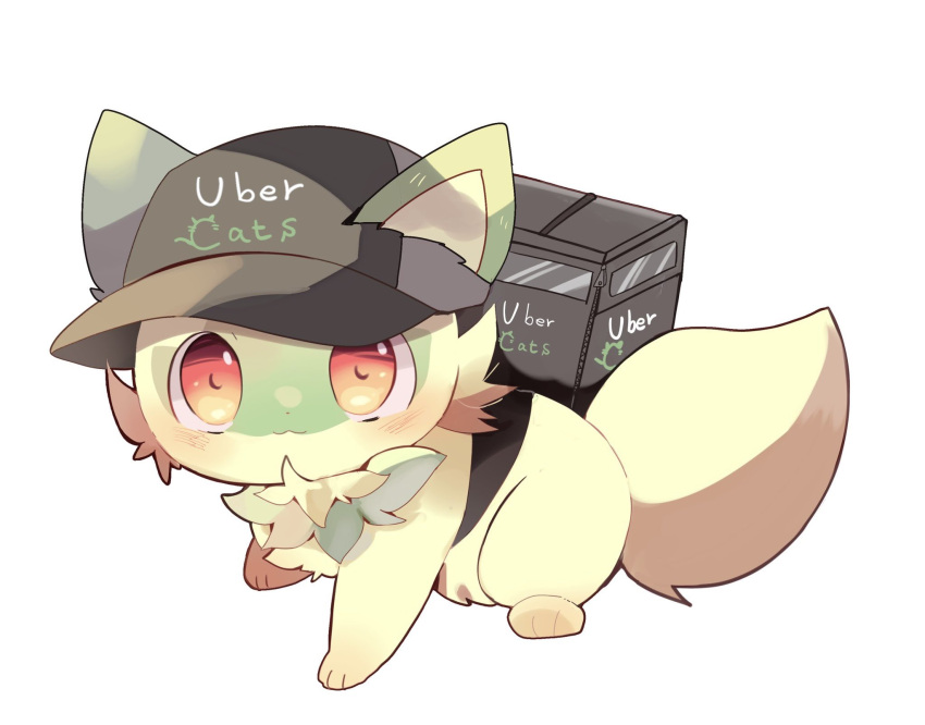 :3, animal_focus, backpack, bag, baseball_cap, black_bag, black_hat, cat