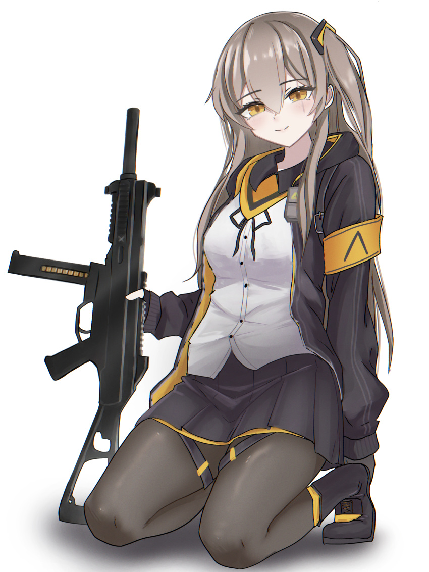 1girl, girls_frontline, h&amp;k_ump45, heckler_&amp;_koch, long_hair, scar, scar_across_eye, scar_on_face
