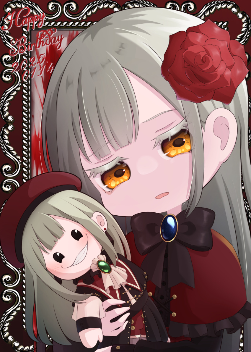 1girl, bang_dream!, bang_dream!_it's_mygo!!!!!, black_bow, black_bowtie, blue_brooch, bow, bowtie