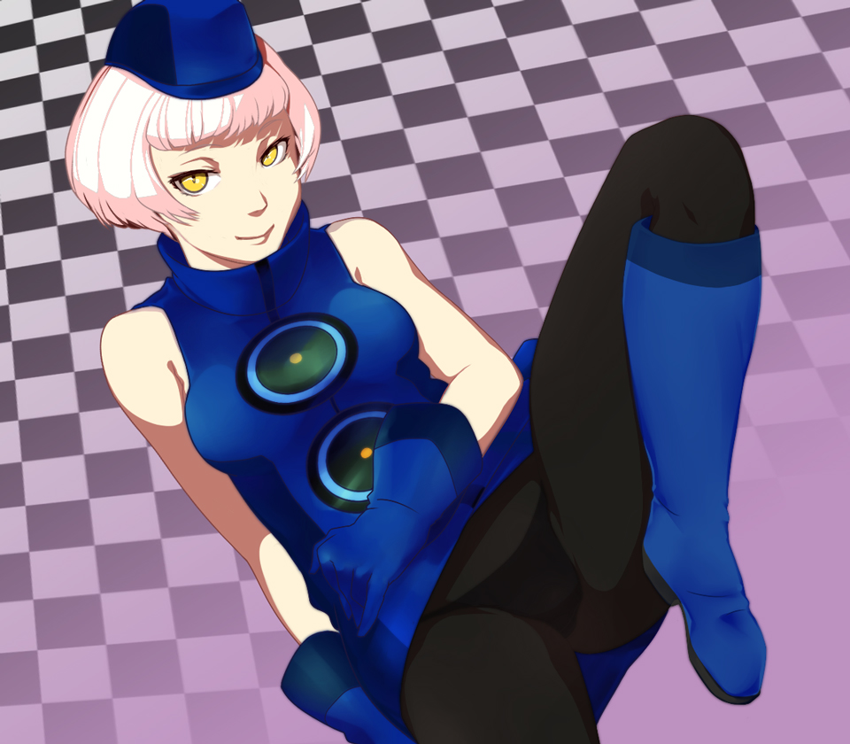 black_legwear, black_panties, black_pantyhose, boots, breasts, elizabeth, elizabeth_(persona), gloves