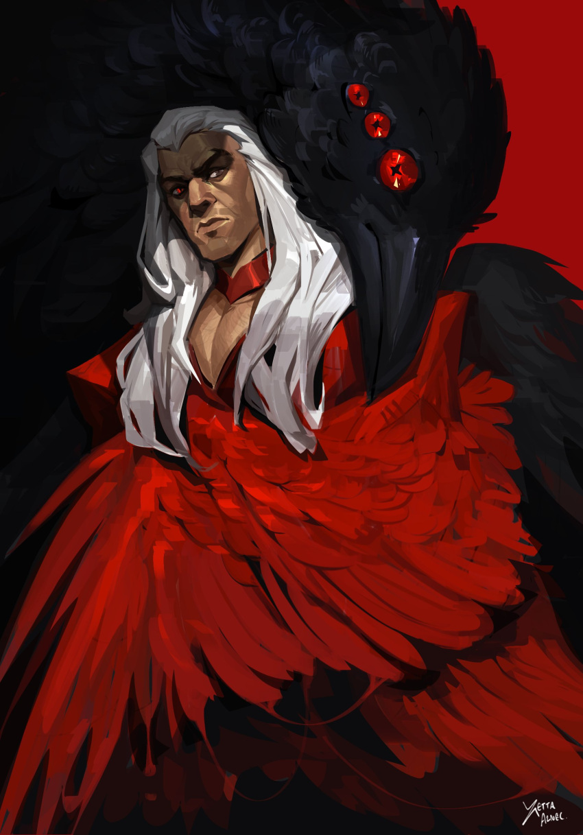 1boy, artist_name, beatrice_(league_of_legends), closed_mouth, grey_hair, highres, league_of_legends, long_hair