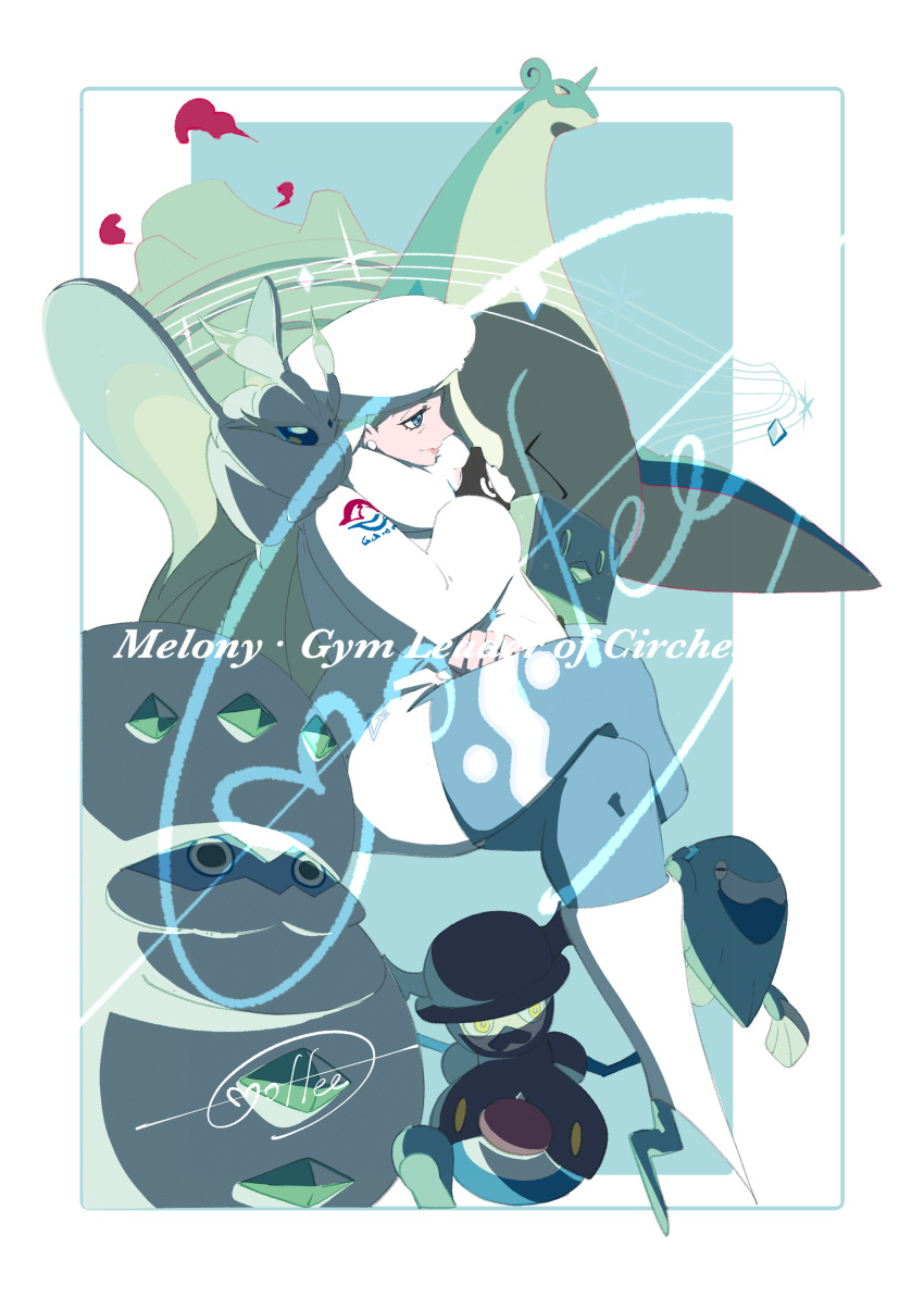 1girl, absurdres, arctovish, blue_eyes, boots, border, cccacademia, character_name