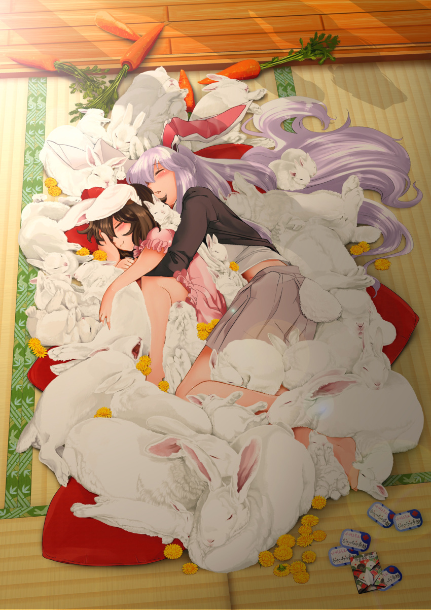 animal, animal_ears, barefoot, bon_(rump), brown_hair, bunny, bunny_ears, bunny_tail
