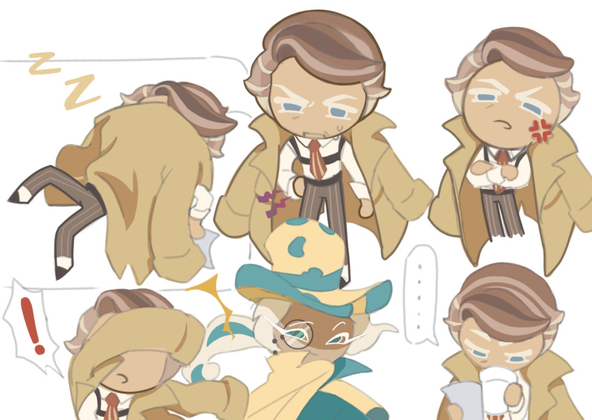 !, ..., 1boy, 1other, almond_cookie, aqua_hat, belt, black_belt