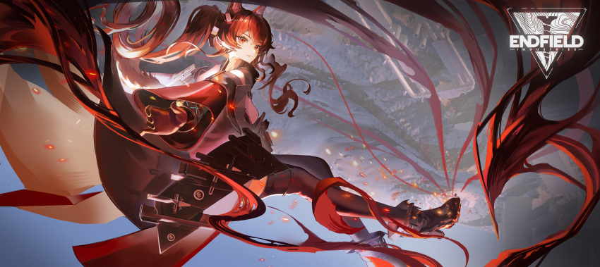 1girl, absurdres, angelina_(arknights), animal_ears, ankle_boots, arknights, arknights:_endfield, black_footwear