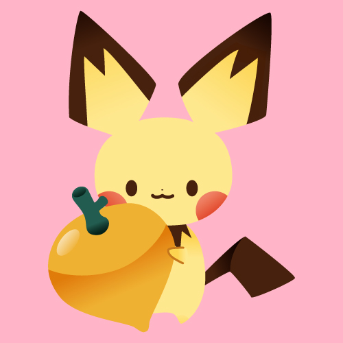 :3, animal_focus, berry_(pokemon), closed_mouth, commentary_request, dot_nose, food, fruit