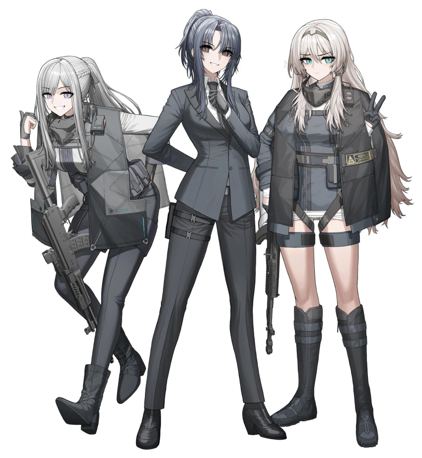 ak-12_(girls_frontline), an-94_(girls_frontline), angelia_(girls'_frontline), angelia_(girls_frontline), assault_rifle, girls_frontline, long_hair, multiple_girls