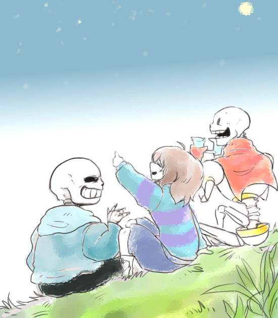 1other, 2016, 2boys, 2d, ambiguous_gender, binoculars, blue_jacket, blue_shirt