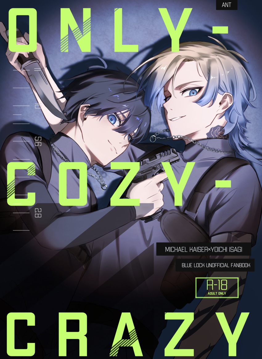 2boys, absurdres, ant_(an_netsu), artist_name, black_hair, blonde_hair, blue_eyes, blue_lock