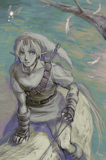 fairy, gloves, hat, horse, link, navi, nintendo, ocarina_of_time