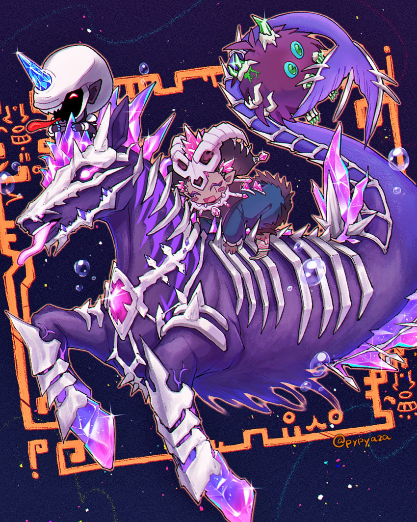 duel_monster, highres, hippocamp, mementotlan_ghattic, mementotlan_goblin, mementotlan_mace, mementotlan_tatsunootoshigo, monster