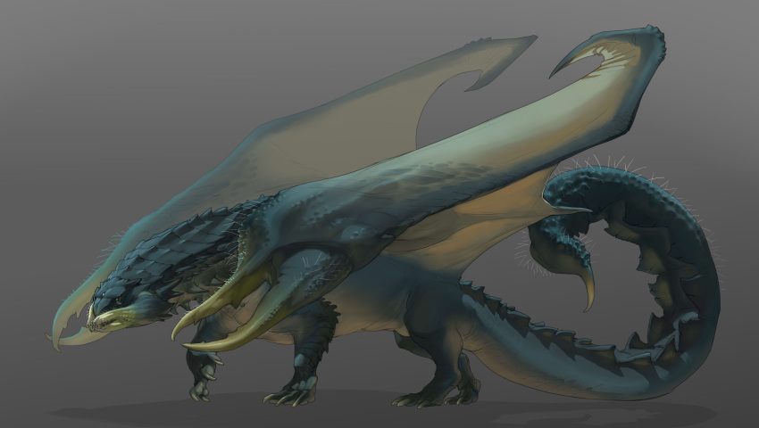 1other, absurdres, arthropod_tail, devilman1480, from_side, full_body, grey_background, highres
