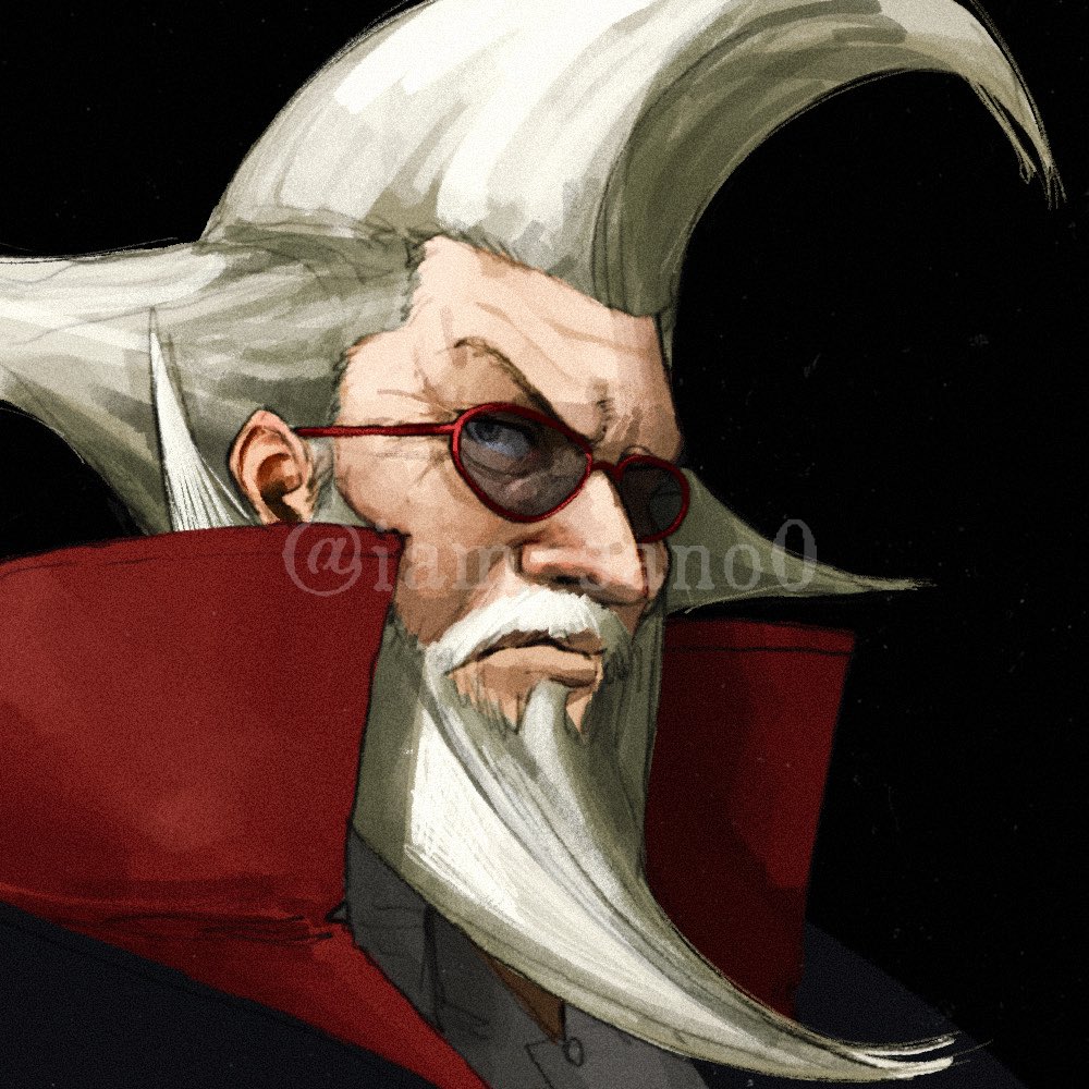1boy, beard, black_background, close-up, closed_mouth, collar, commentary_request, facial_hair