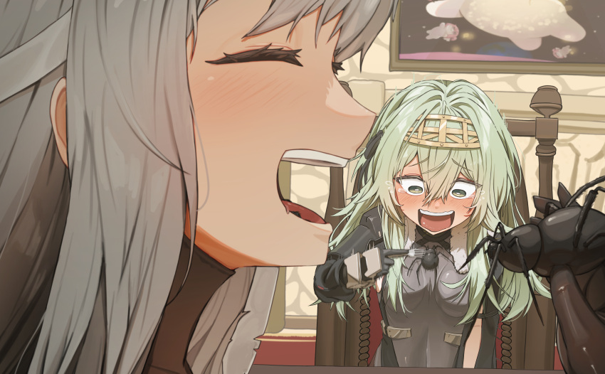 1girl, absurdres, ariari, bandaged_head, bandages, black_bodysuit, blush, bodysuit
