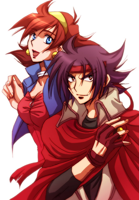 1girl, bad_id, blue_eyes, brown_eyes, brown_hair, choker, cloak, domon_kasshu