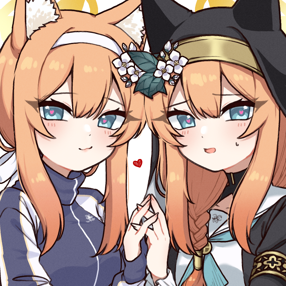 :3, animal_ear_fluff, animal_ears, aqua_eyes, black_veil, blue_archive, blush, braid