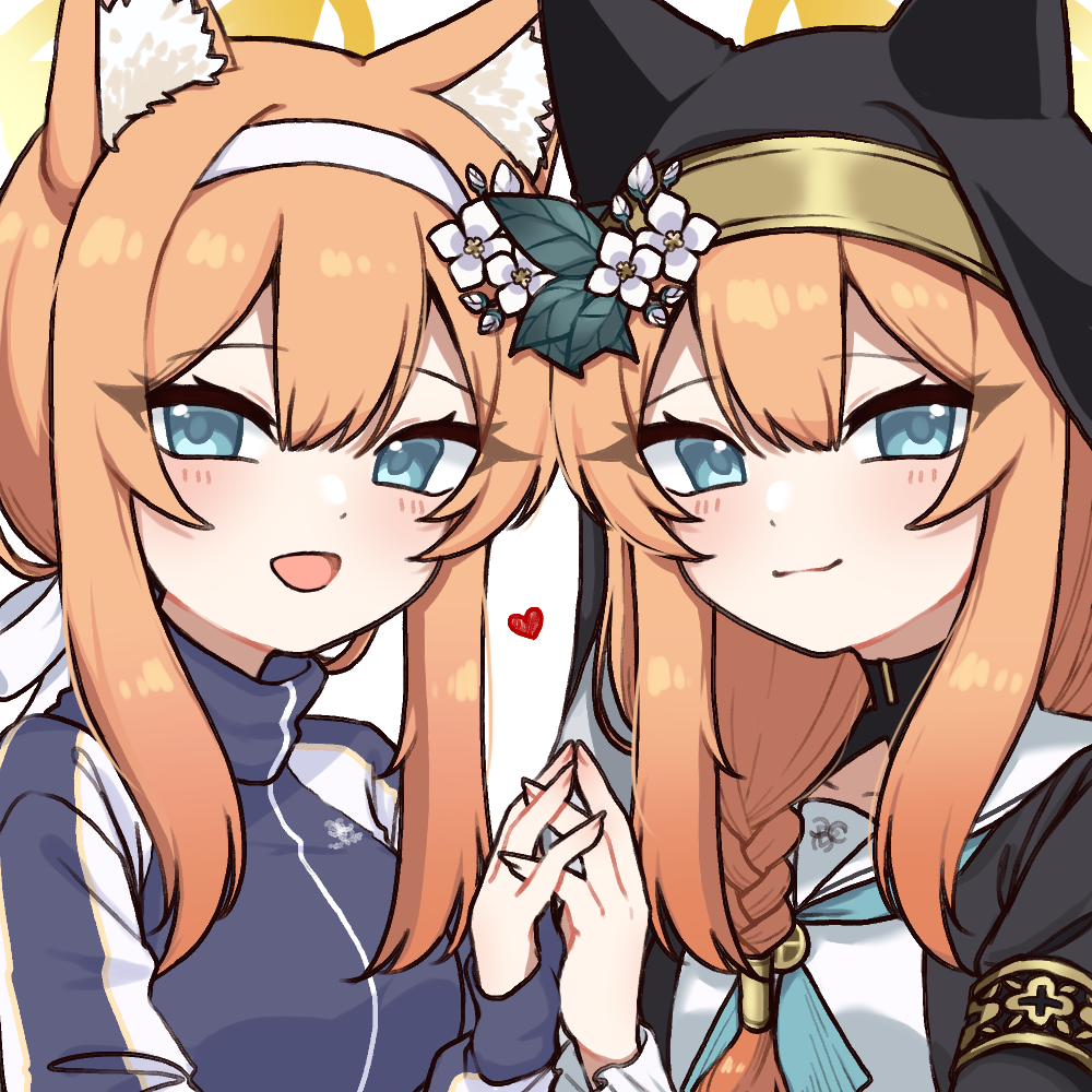 animal_ear_fluff, animal_ears, aqua_eyes, black_veil, blue_archive, blush, braid, breasts