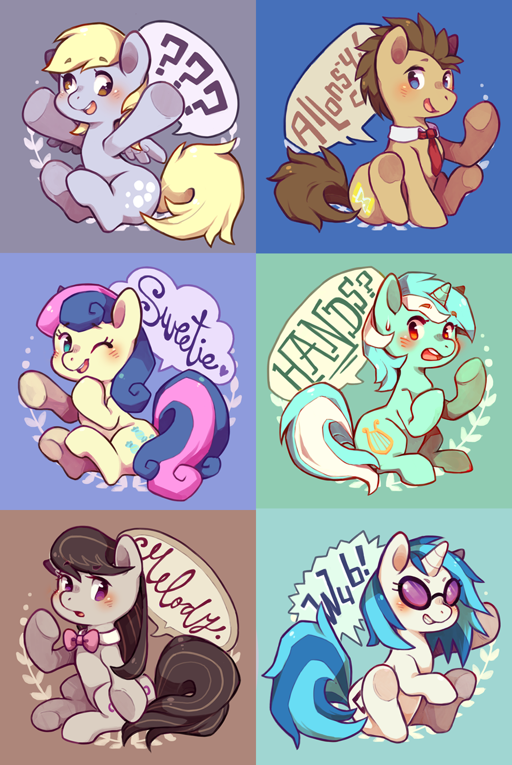 ?, ??, animal_focus, arms_up, black_hair, blonde_hair, blue_eyes, blue_hair