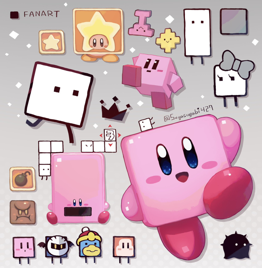 :>, :d, :o, arm_up, blockin, blush_stickers, bomb_block, bow