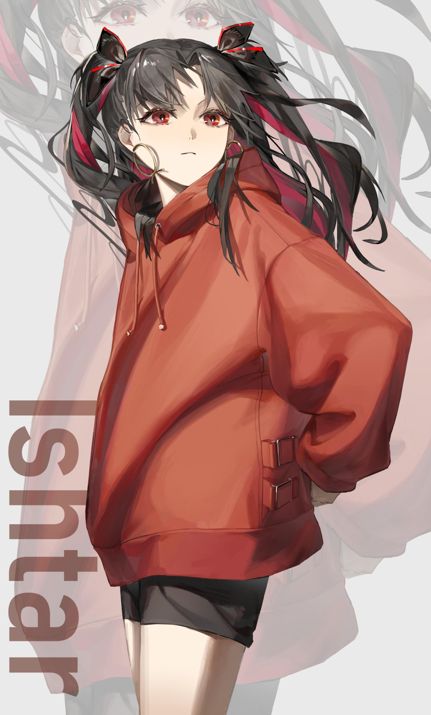 1girl, absurdres, alternate_costume, black_hair, character_name, drawstring, earrings, fate/grand_order