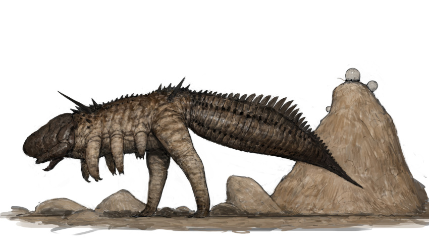 ariel_perez, back_spikes, egg, extra_arms, full_body, highres, hill, horror_(theme)