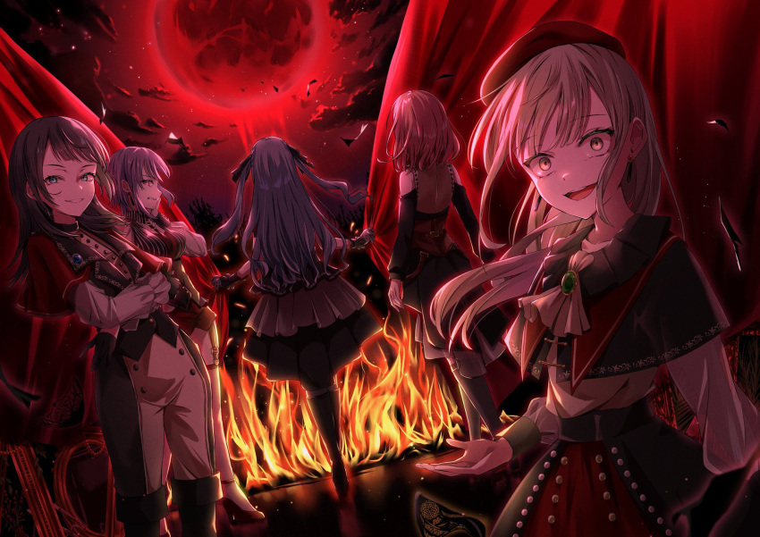 5girls, amoris_(bang_dream!), ascot, ave_mujica_(bang_dream!), bang_dream!, bang_dream!_it's_mygo!!!!!, black_hair, black_pants