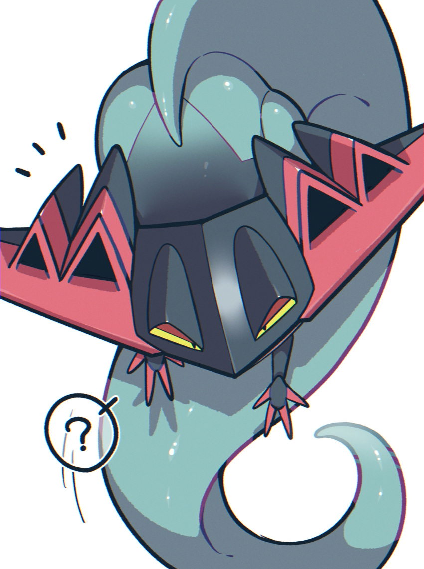 ?, alu_illust, aqua_skin, aru_(citrine_drplt), black_eyes, colored_sclera, colored_skin, dragapult